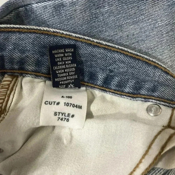 American Eagle Womens 6 Fray Hem Bootcut Jeans Mid Rise Distressed Boho 70s Y2K - Picture 8 of 11